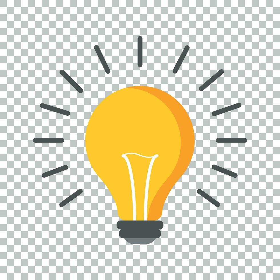Halogen lightbulb icon. Light bulb sign. Electricity and idea symbol. Icon on isolated background. Flat vector illustration.