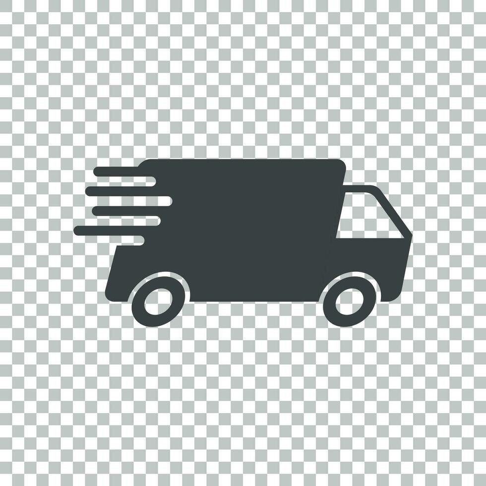 Delivery truck vector illustration. Fast delivery service shipping icon. Simple flat pictogram for business, marketing or mobile app internet concept