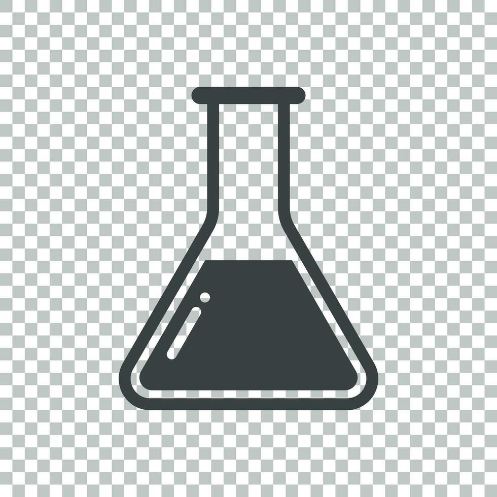 químico prueba tubo pictograma icono. químico laboratorio equipo aislado en aislado antecedentes. experimentar matraces para Ciencias experimento. de moda moderno vector símbolo. sencillo plano ilustración