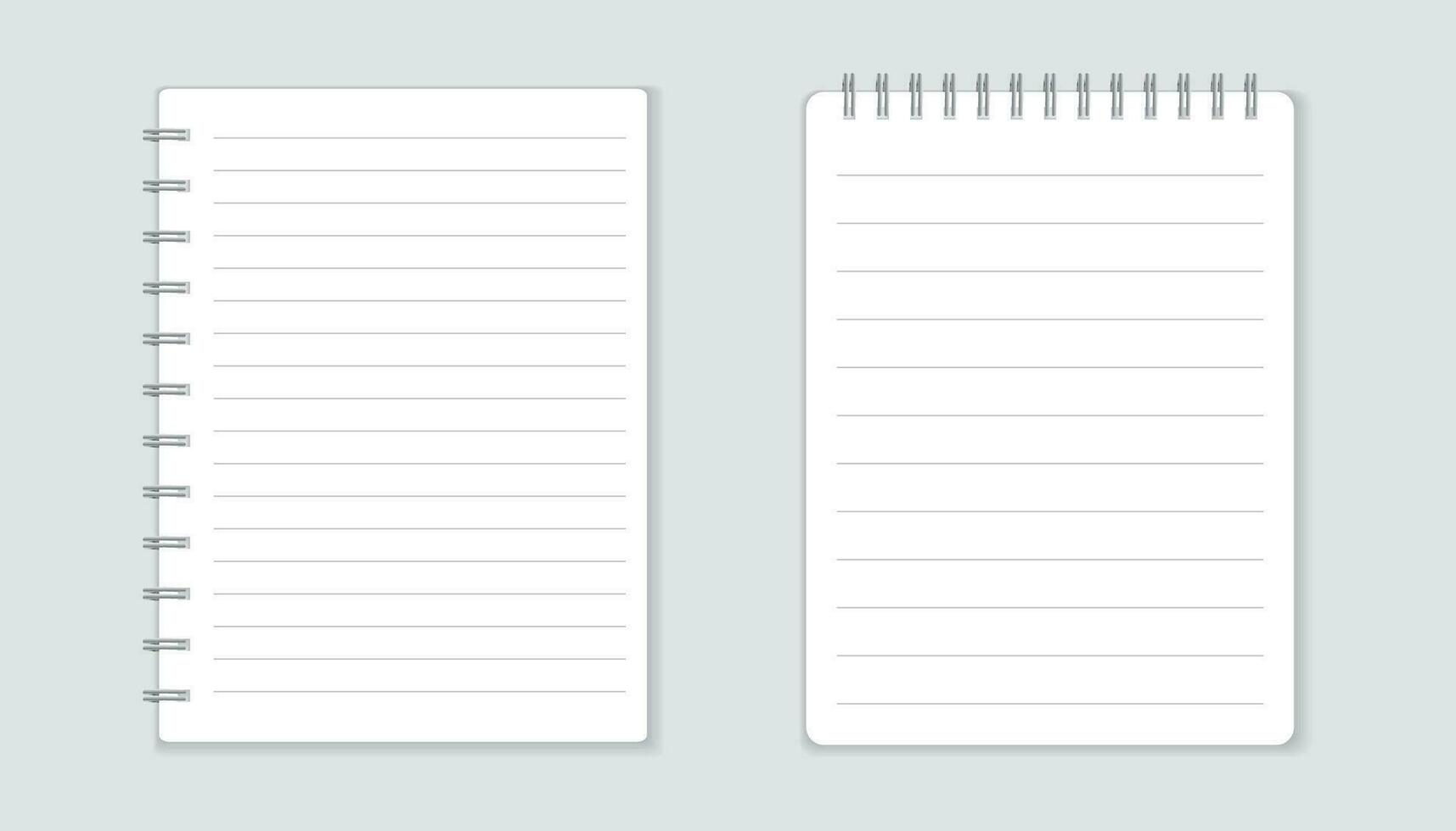 Realistic template notepad with spiral. Blank cover design. School business diary. Office stationery notebook on white background vector