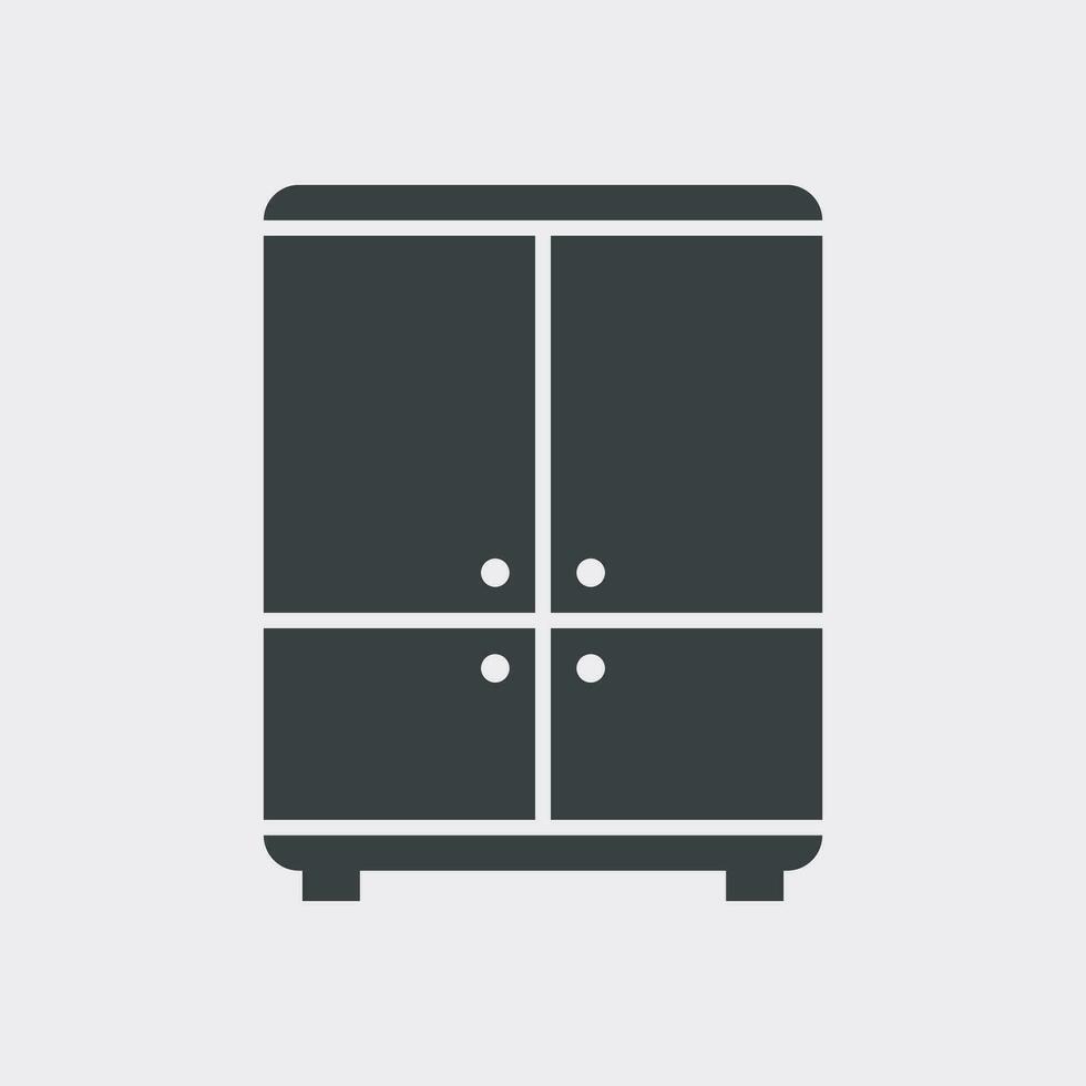 Cupboard icon on white background. Modern flat pictogram for business, marketing, internet. Simple flat vector symbol for web site design.