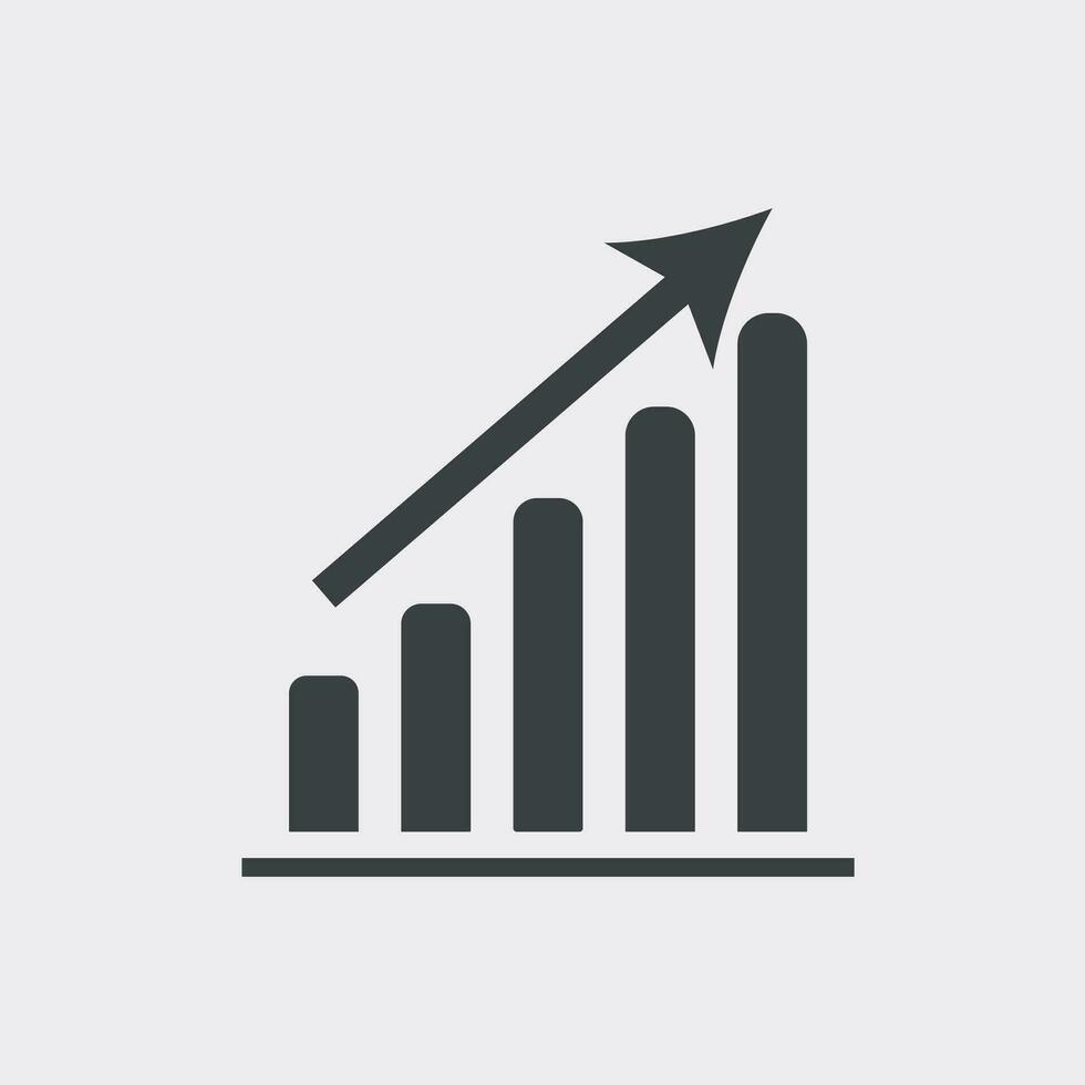 Business graph icon. Chart flat vector illustration on white background.