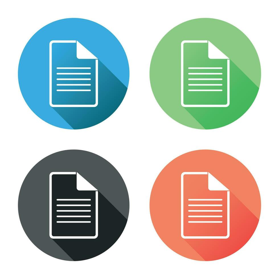 Document icon vector flat illustration. Isolated documents symbol. Paper page graphic design pictogram