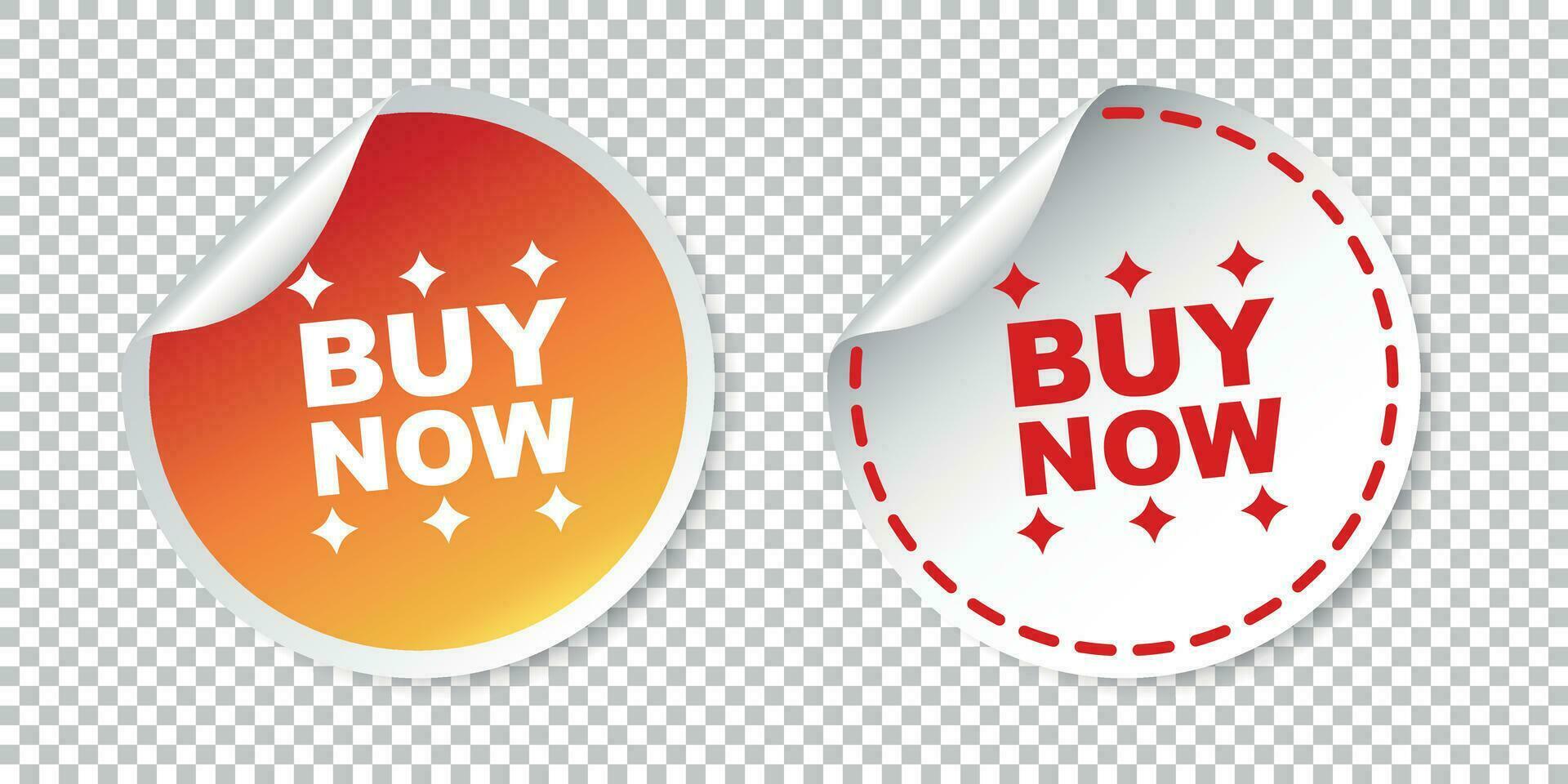 Buy now stickers. Vector illustration on isolated background.