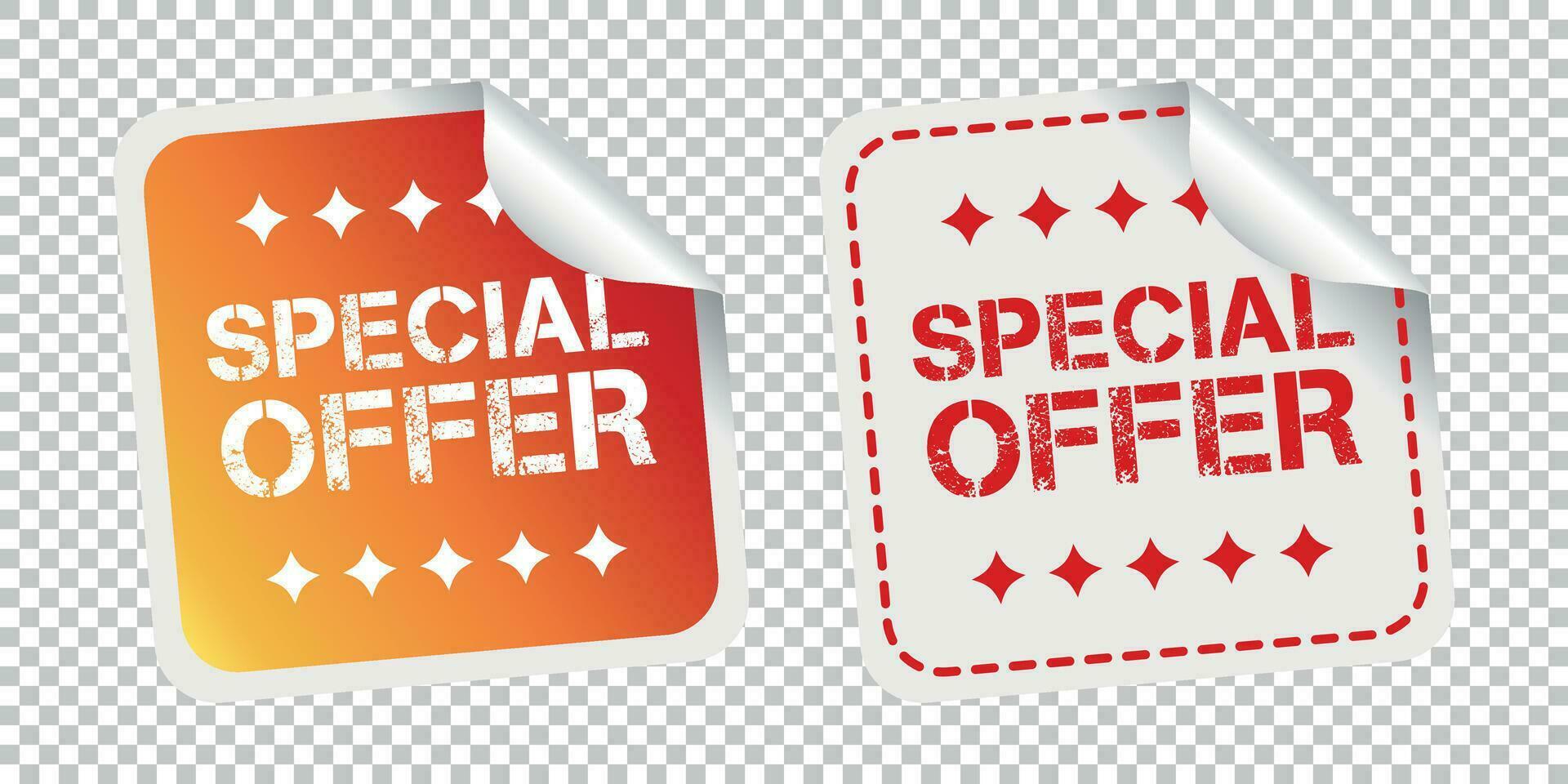 Special offer stickers. Vector illustration on isolated background.