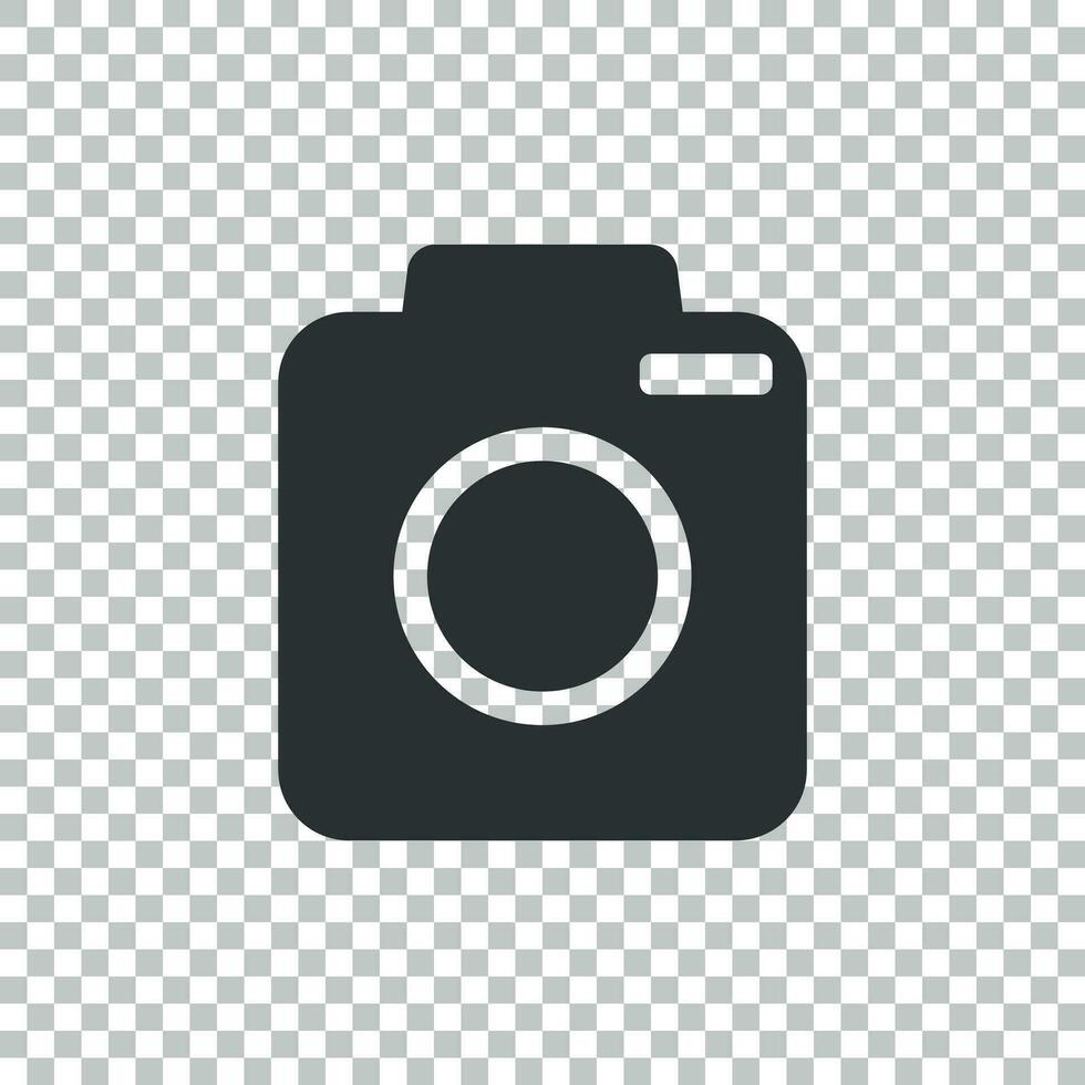 Camera icon on isolated background. Flat vector illustration.