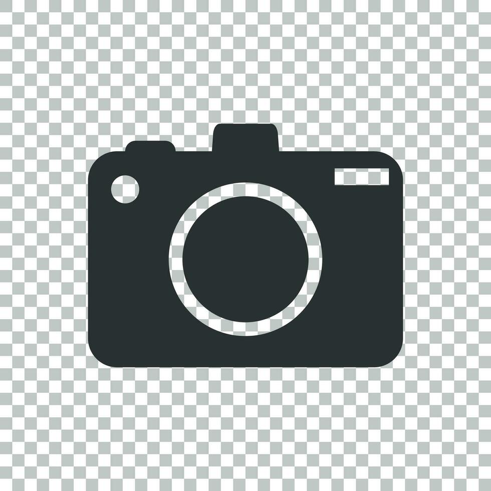 Camera icon on isolated background. Flat vector illustration.