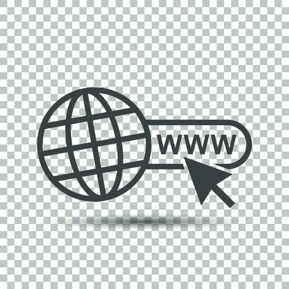 Go to web icon. Internet flat vector illustration for website on isolated background.