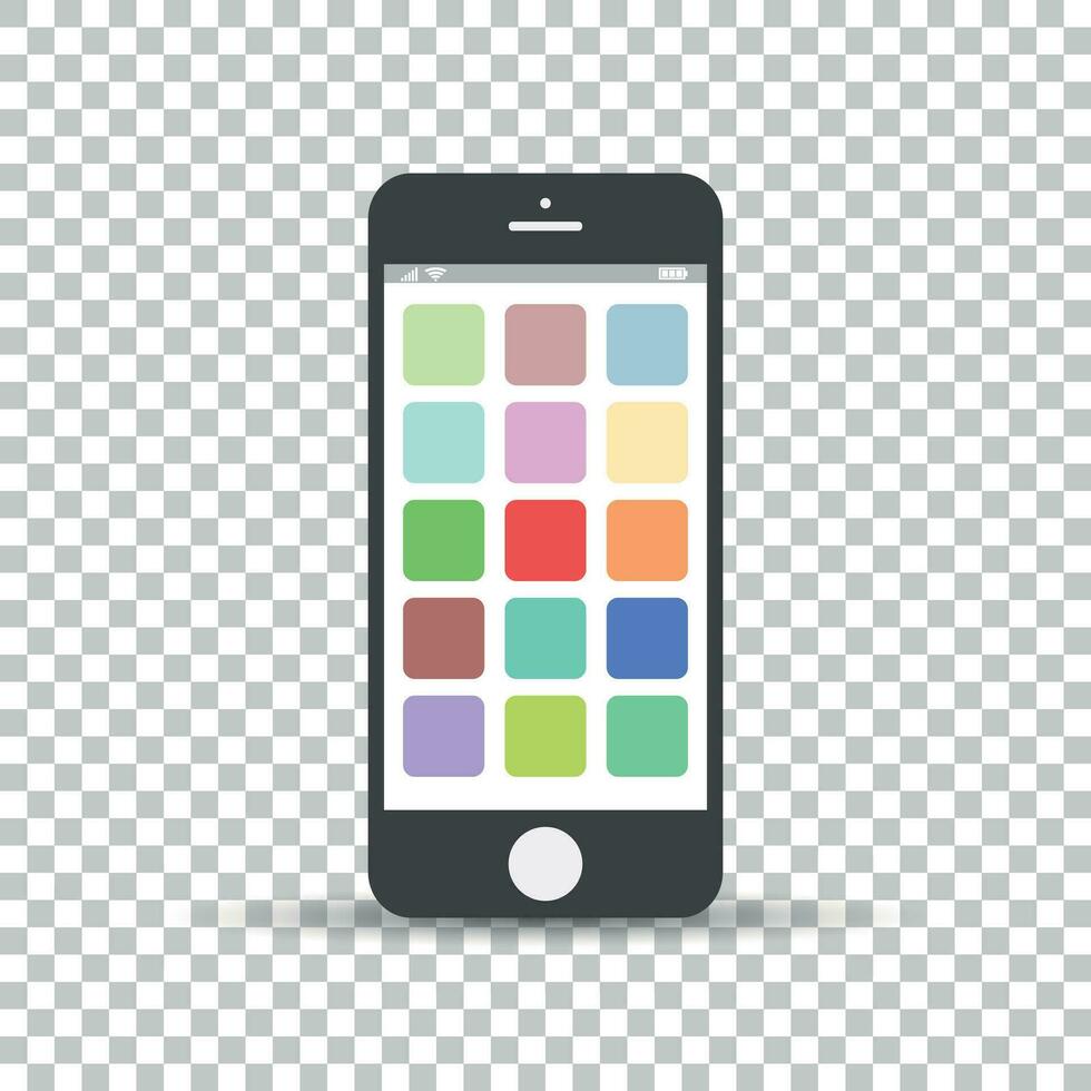 Smartphone icon vector. Flat vector illustration phone on isolated background