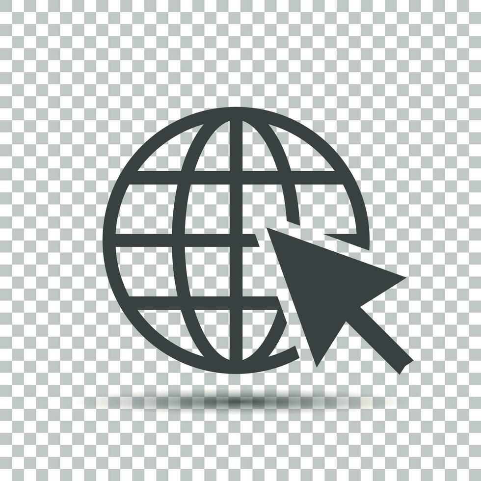 Go to web icon. Internet flat vector illustration for website on isolated background.