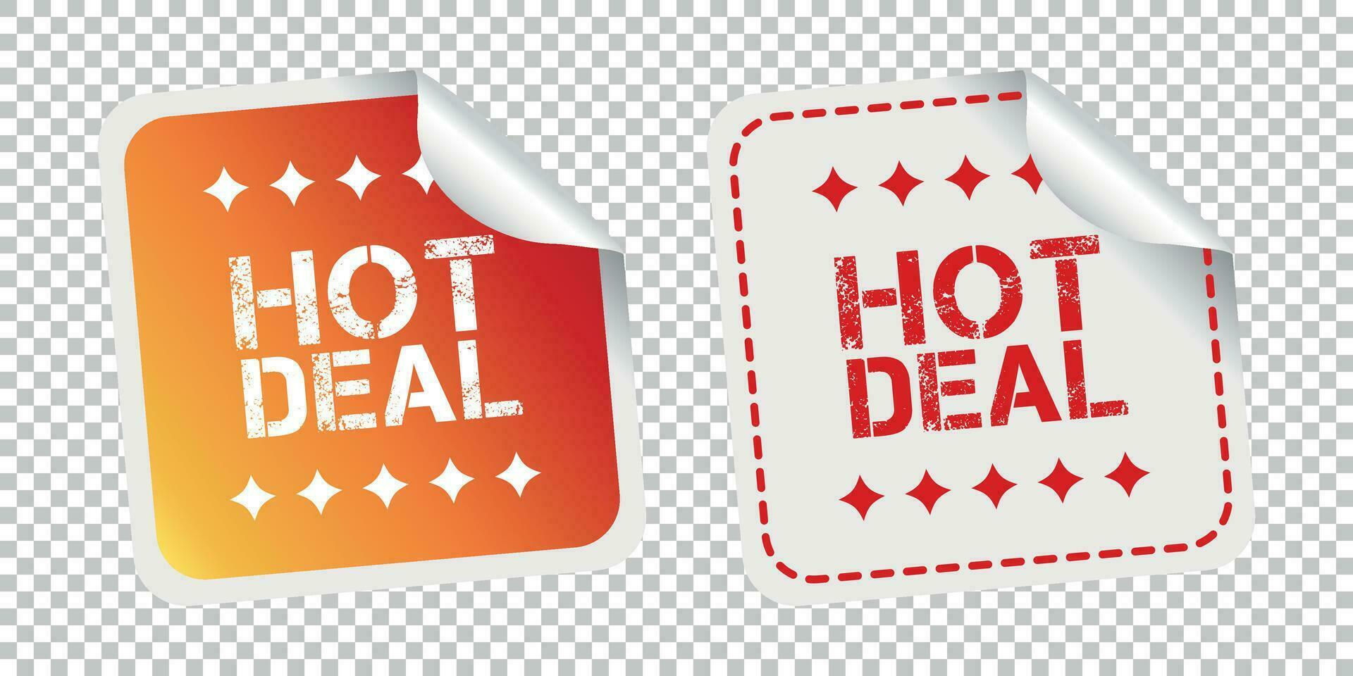 Hot deal stickers. Vector illustration on isolated background.