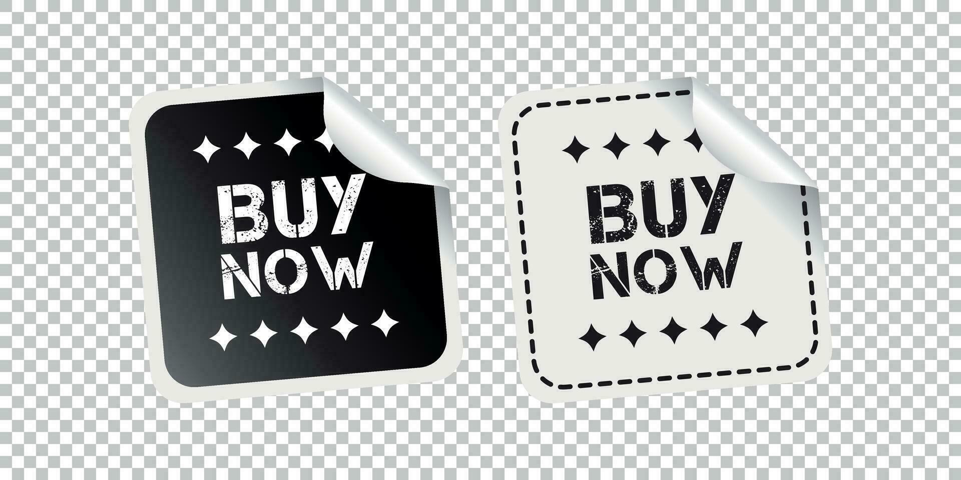 Buy now sticker. Black and white vector illustration.