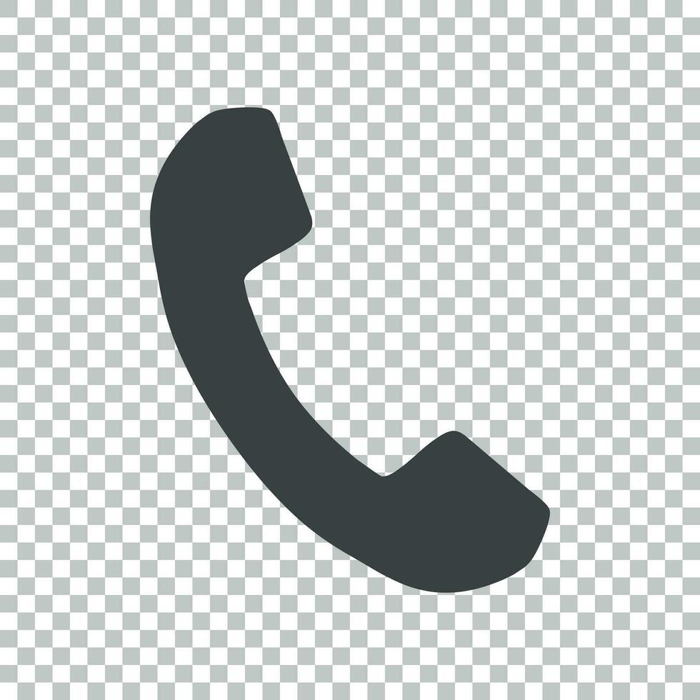 Phone icon in flat style. Vector illustration on isolated background.