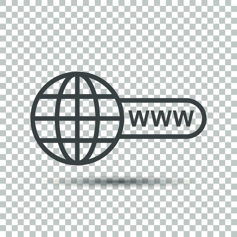 Go to web icon. Internet flat vector illustration for website on isolated background.