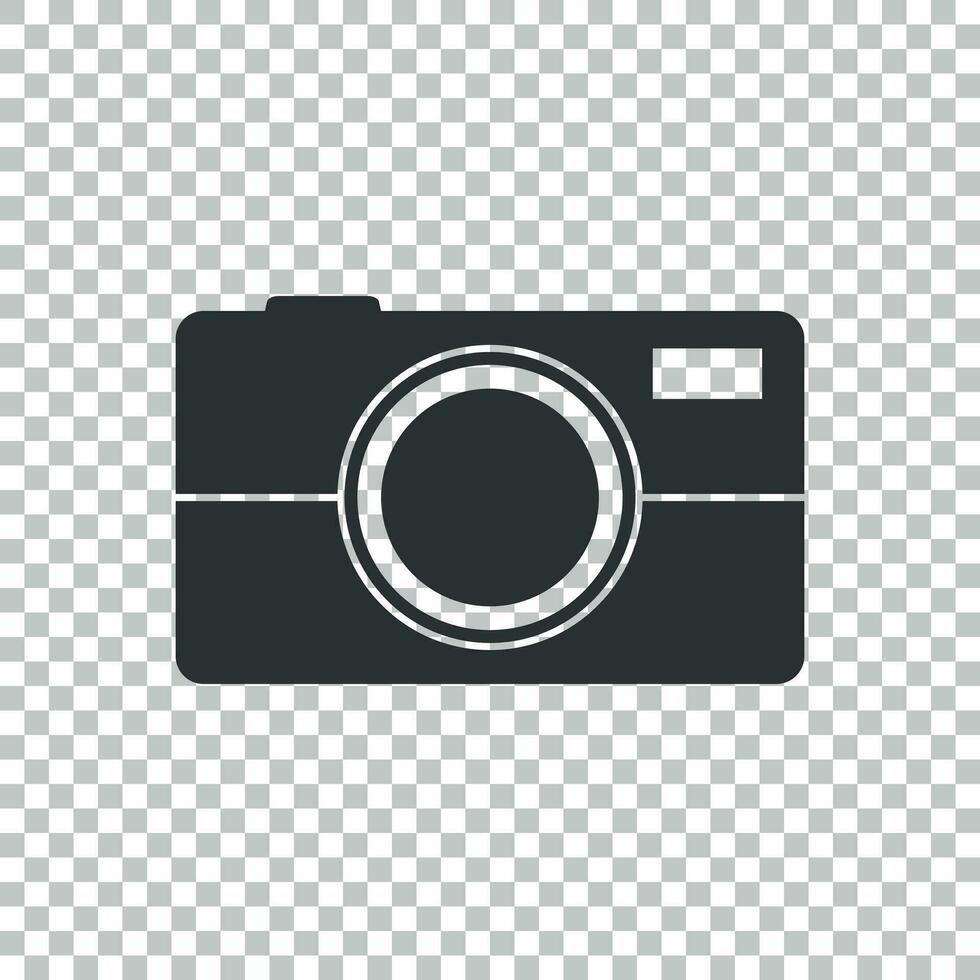 Camera icon on isolated background. Flat vector illustration.