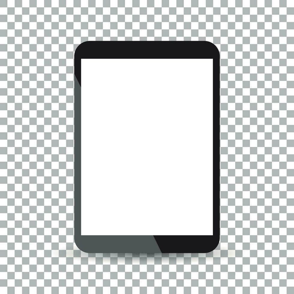 Tablet with white screen flat icon. Computer vector illustration on isolated background.