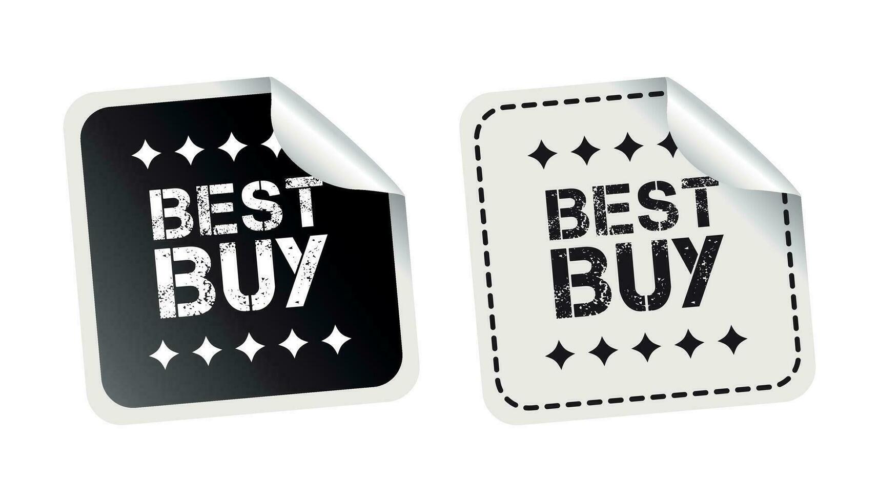 Best buy sticker. Black and white vector illustration.
