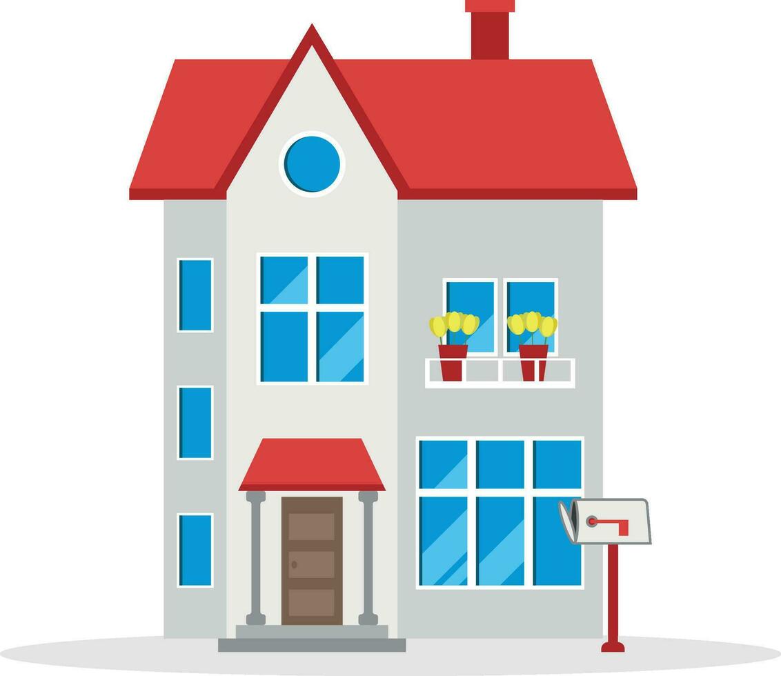 House vector illustration in flat style. Isolated on white background