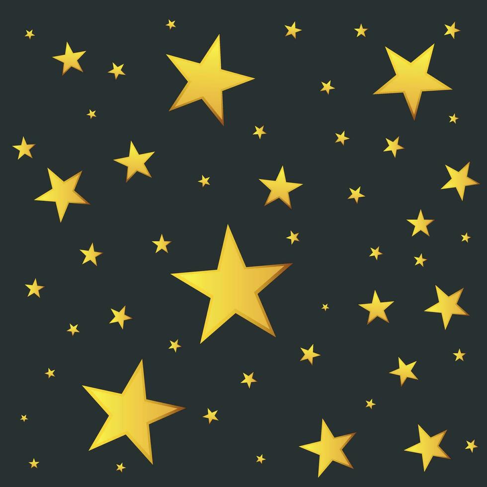 Abstract falling star vector. Illustration with golden christmas stars on black background vector