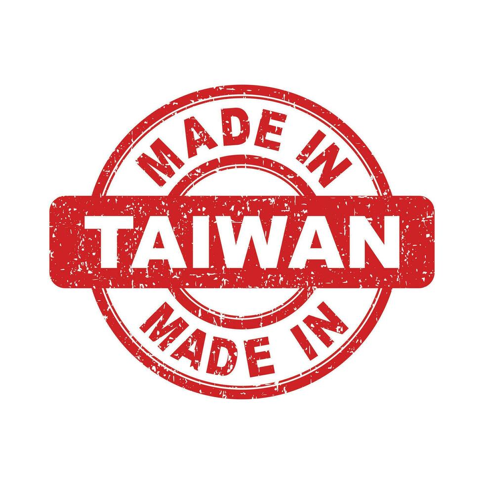 Made in Taiwan red stamp. Vector illustration on white background