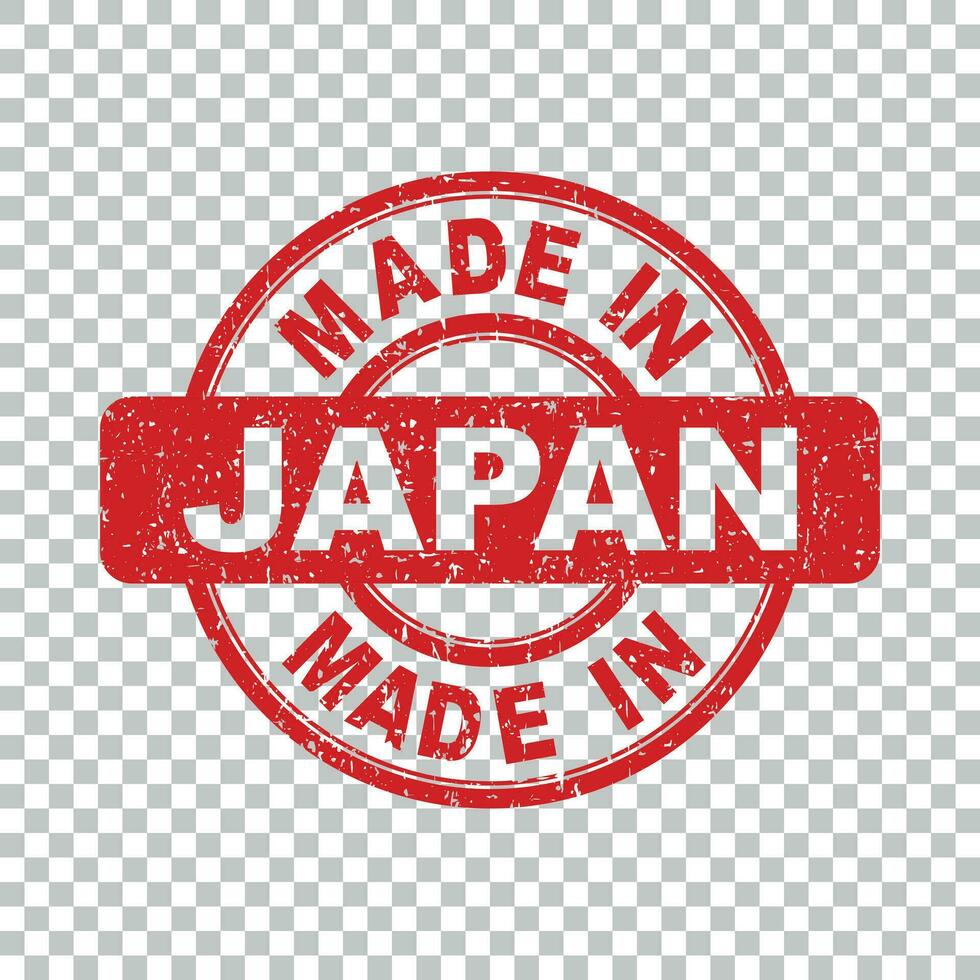 Made in Japan red stamp. Vector illustration on isolated background