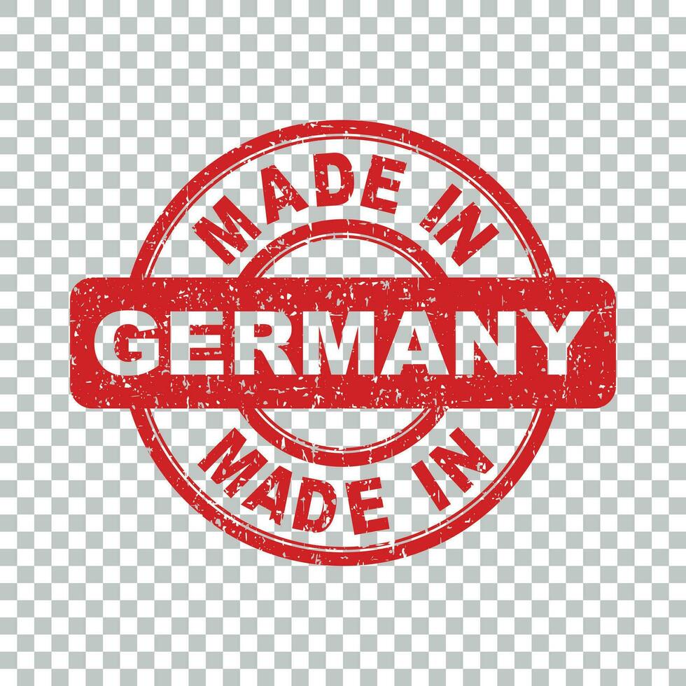 Made in Germany red stamp. Vector illustration on isolated background