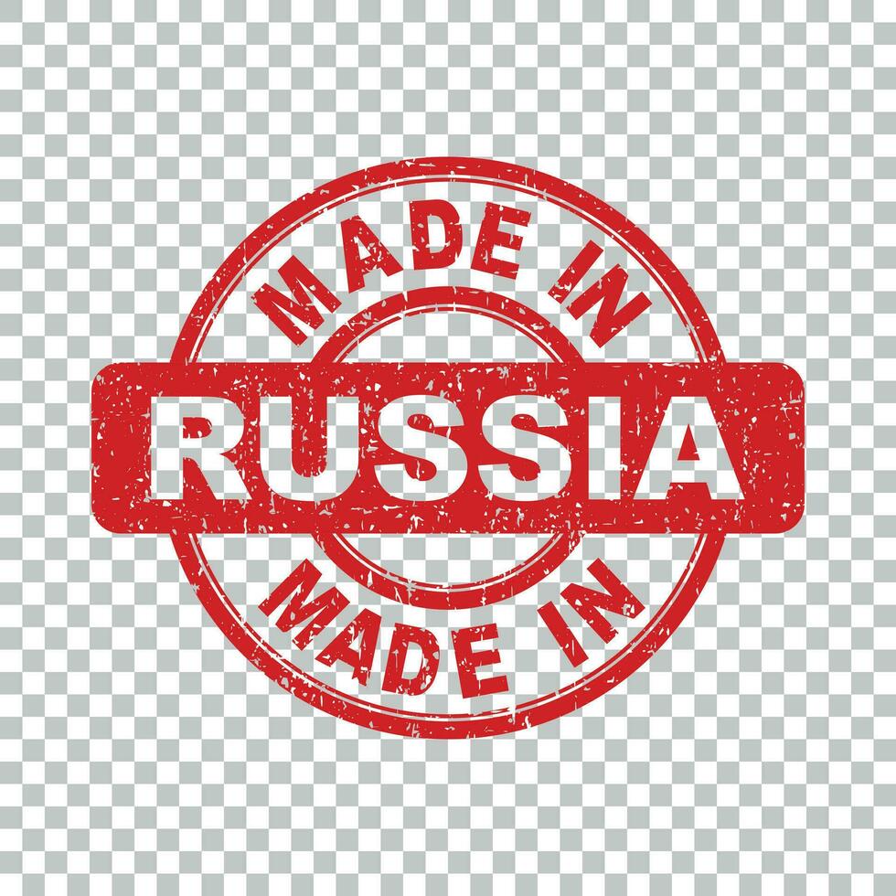 Made in Russia red stamp. Vector illustration on isolated background