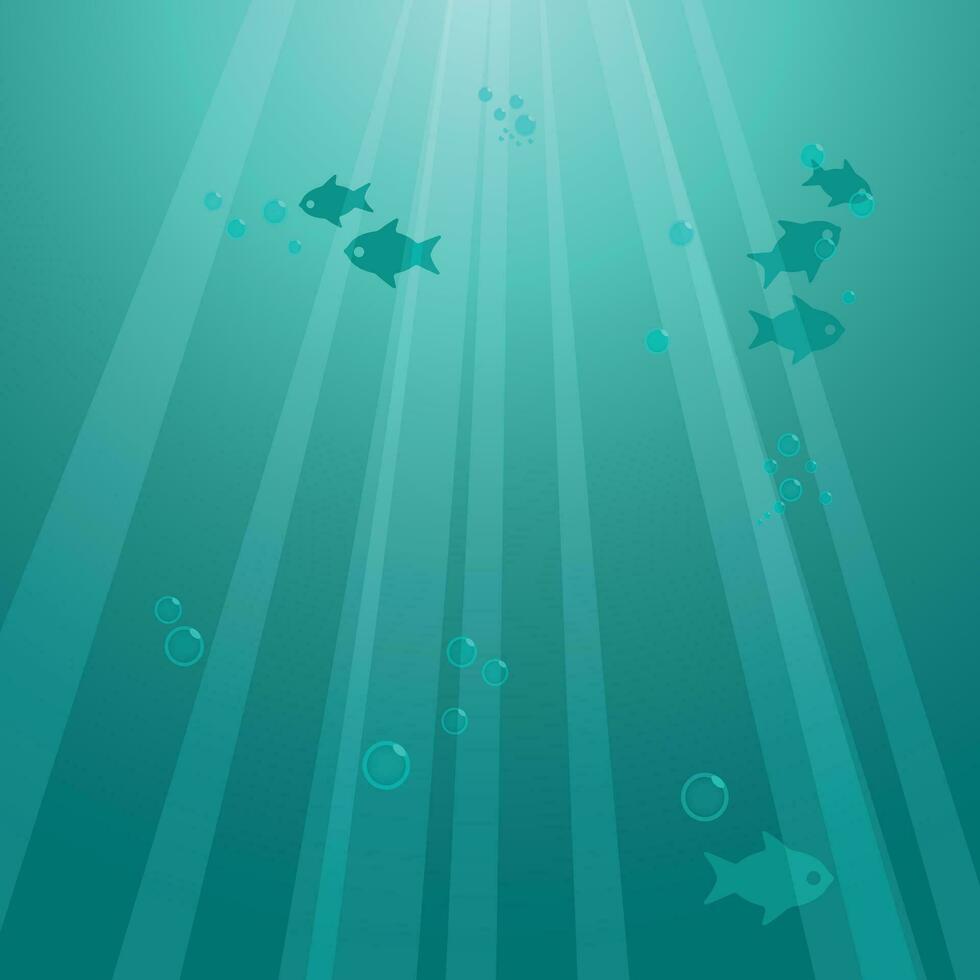 Underwater background with fishes. Vector illustration