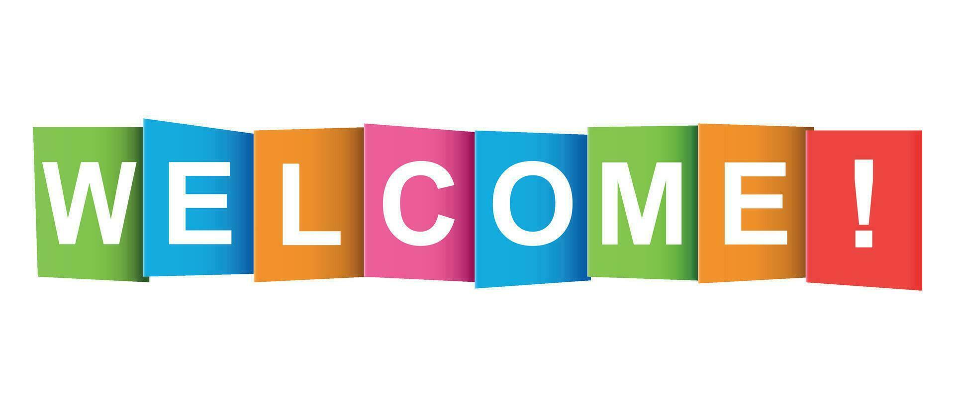 Welcome tag. Market message. Flat vector illustration on white background