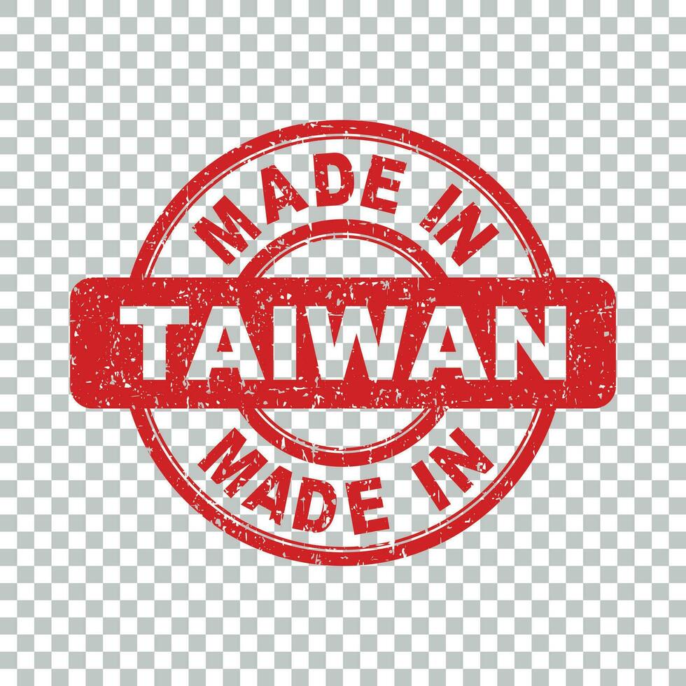 Made in Taiwan red stamp. Vector illustration on isolated background