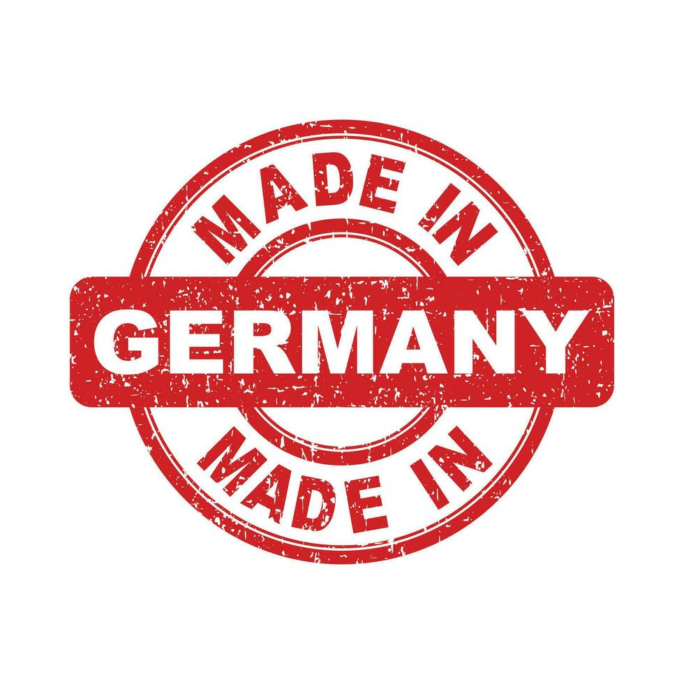 Made in Germany red stamp. Vector illustration on white background
