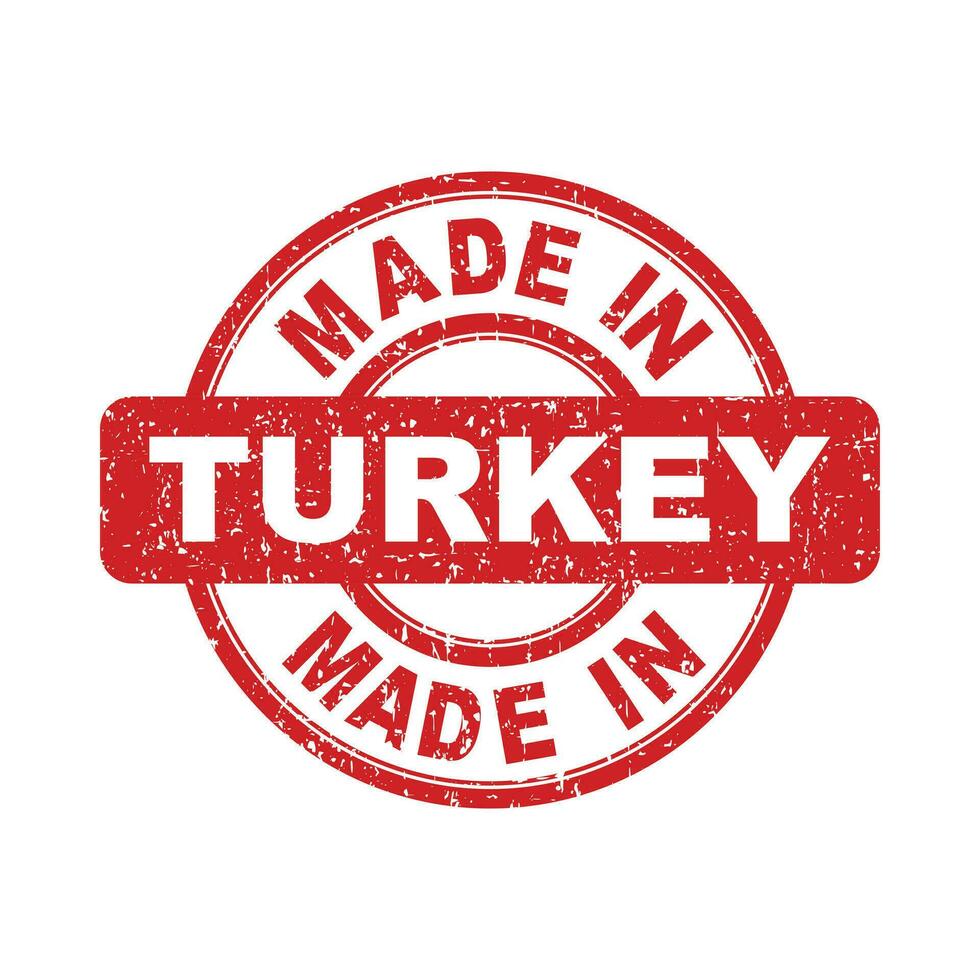 Made in Turkey red stamp. Vector illustration on white background