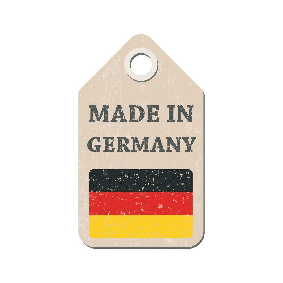 colgar etiqueta hecho en Alemania con bandera. vector ilustración