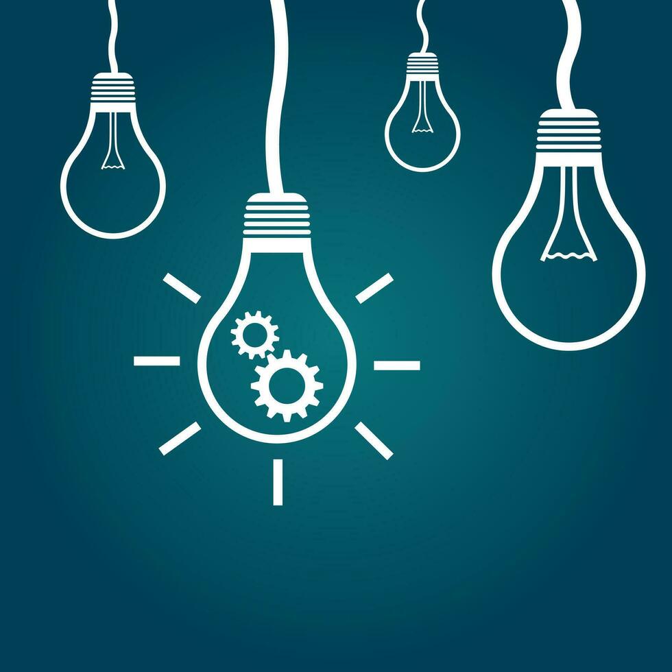 Light bulb idea vector flat