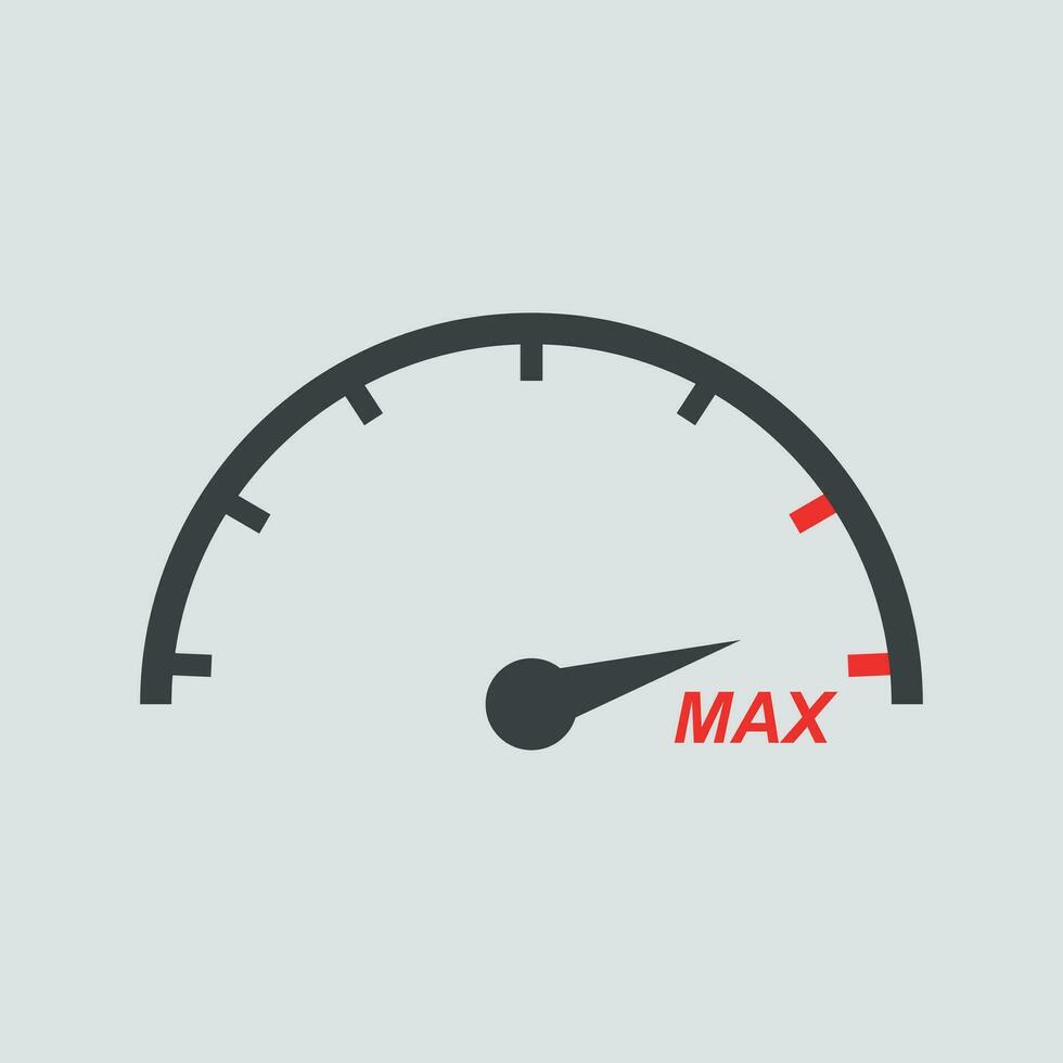 Speedometer, tachometer flat icon vector