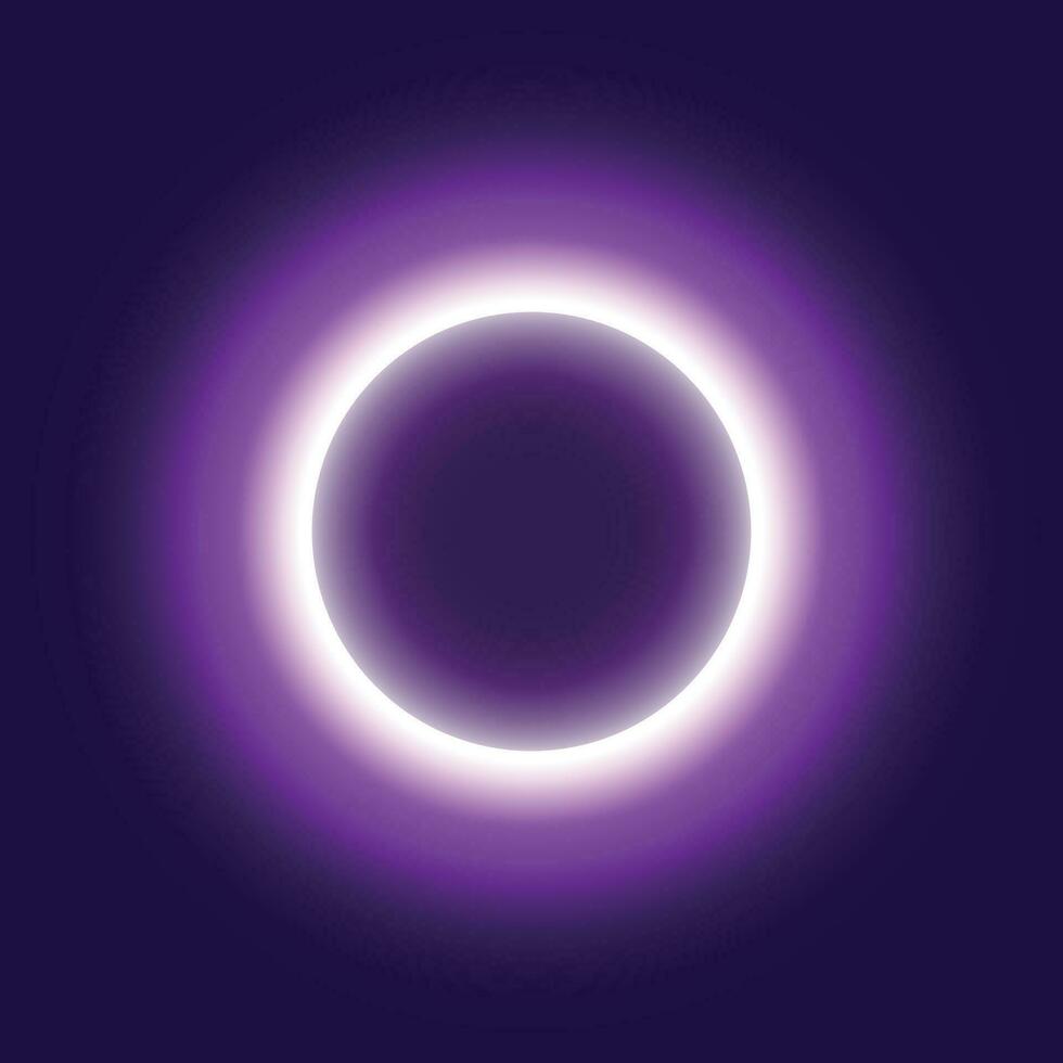 Neon abstract round. Eclipse of the sun. Vector illustration