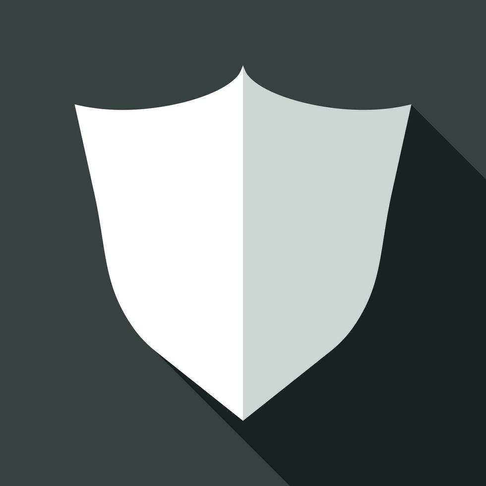 Shield protection icon. Vector illustration in flat style with shadow on black background