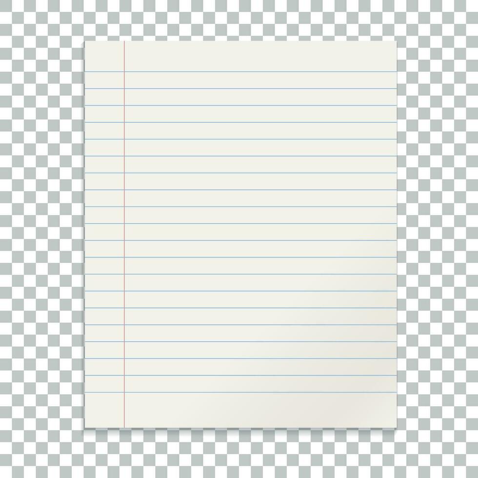 Realistic line paper note on isolated background vector