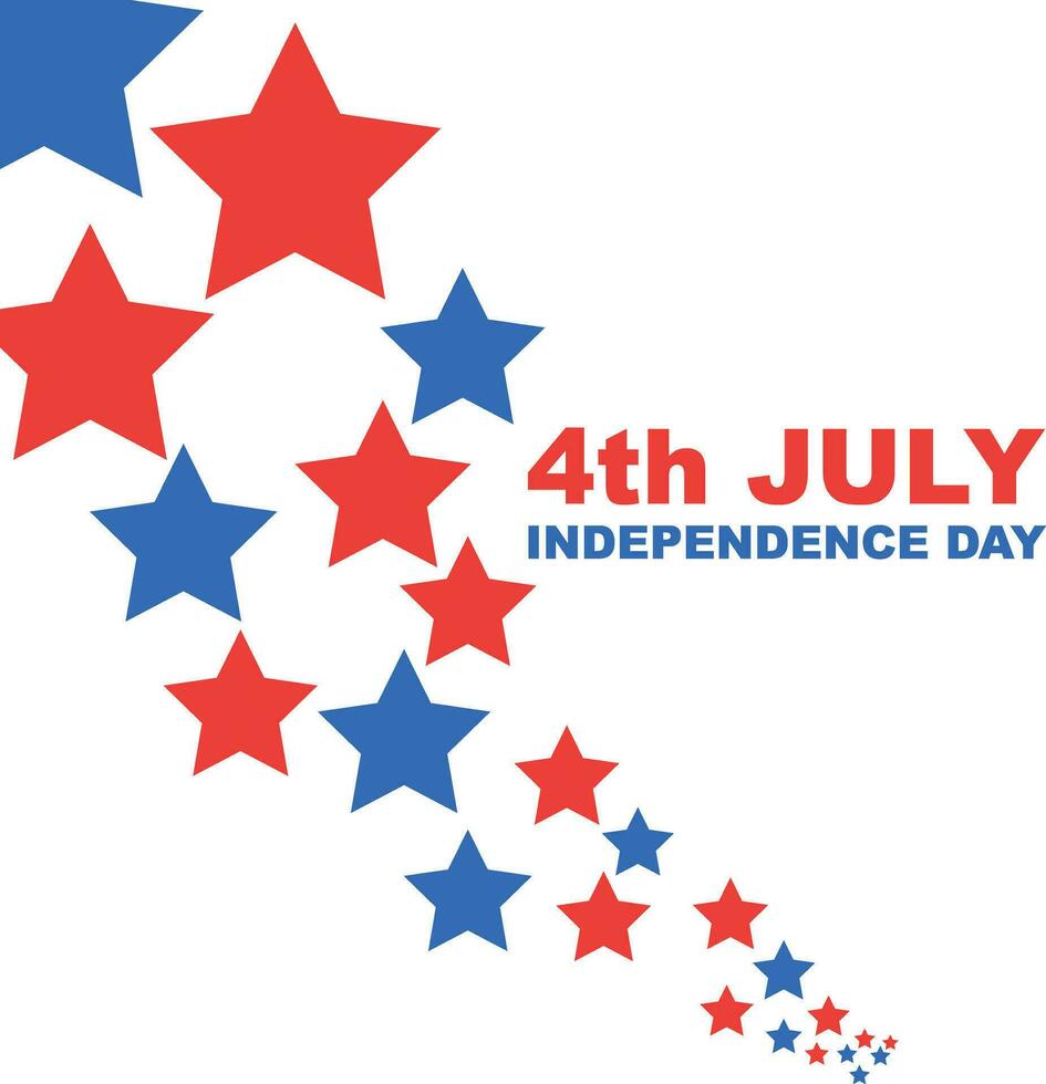 4to julio independencia día. vector plano