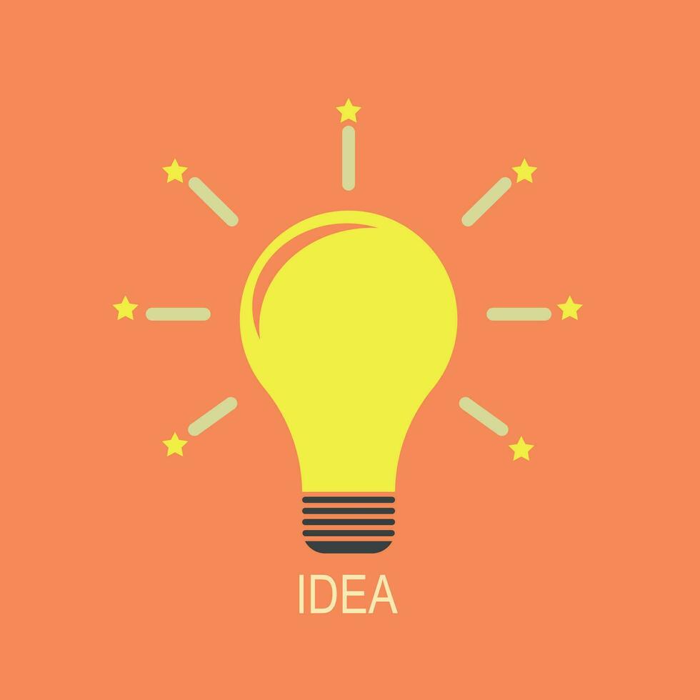 Light bulb icon. Idea flat vector
