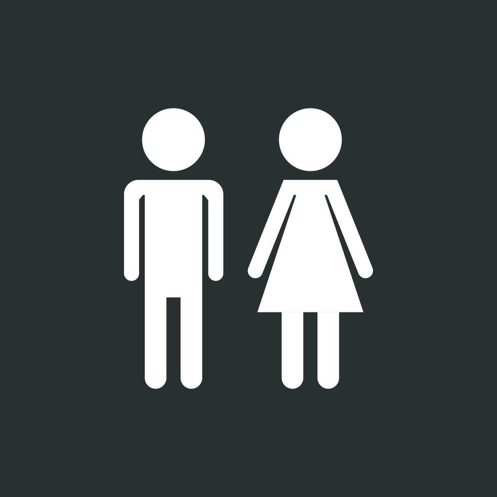 vector hombre y mujer icono en negro antecedentes. moderno plano pictograma. sencillo plano símbolo para web sitio diseño.