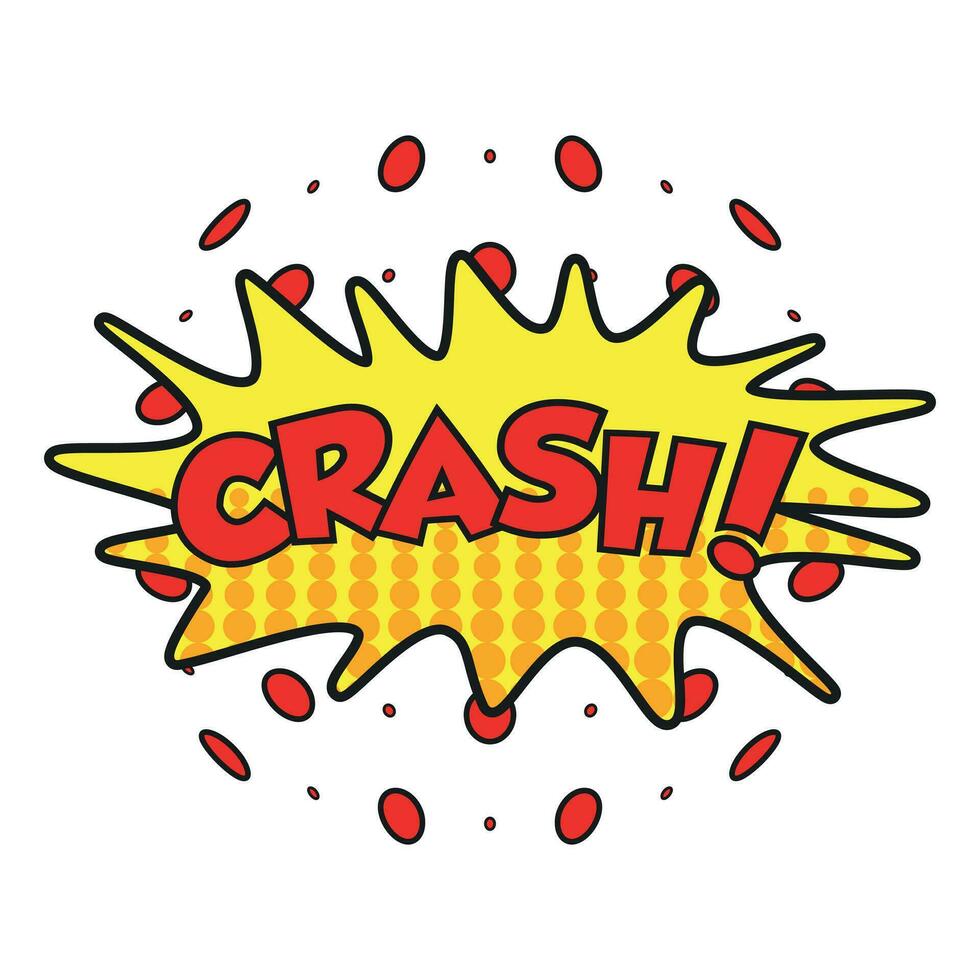 Crash comic sound effects. Sound bubble speech with word and comic cartoon expression sounds vector illustration.