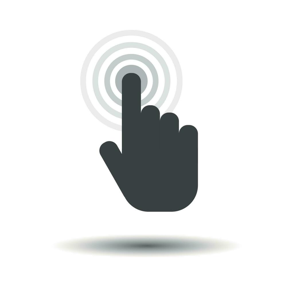 Click hand icon. Cursor finger sign flat vector. Illustration on white background. vector