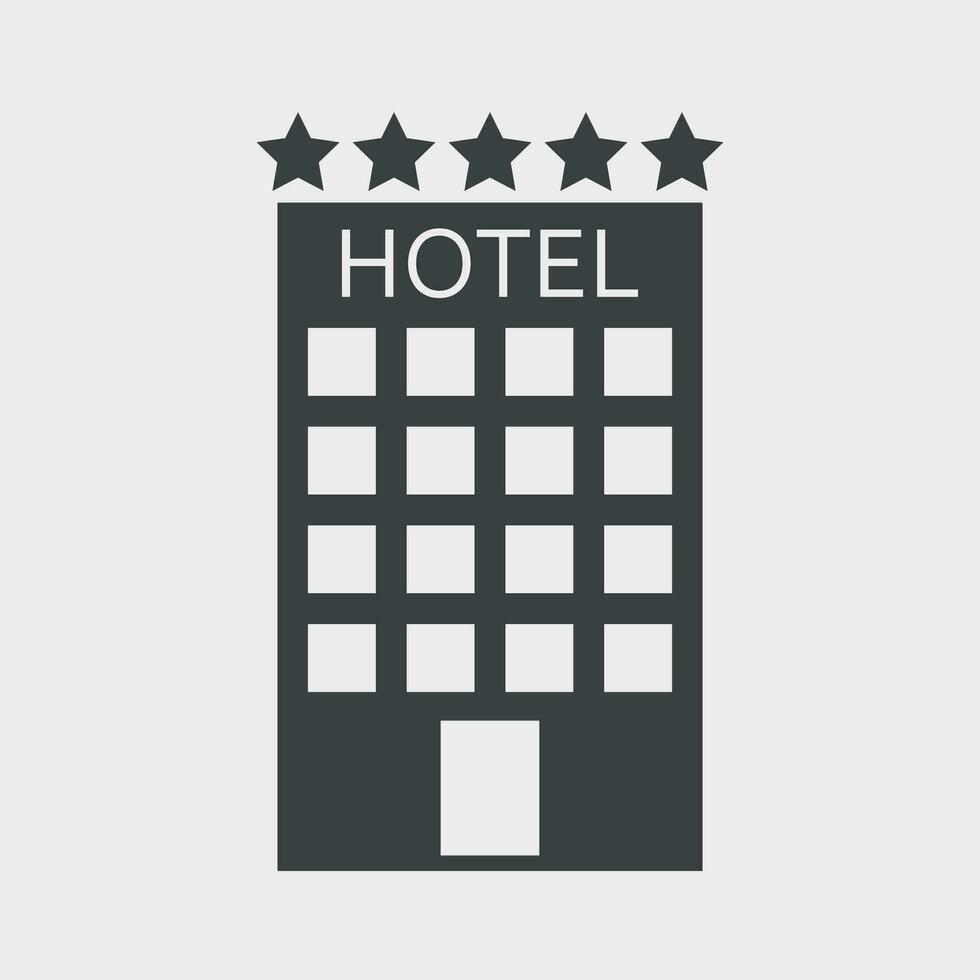 Hotel icon isolated on white background. Simple flat pictogram for business, marketing, internet concept. Trendy modern vector symbol for web site design or mobile app.