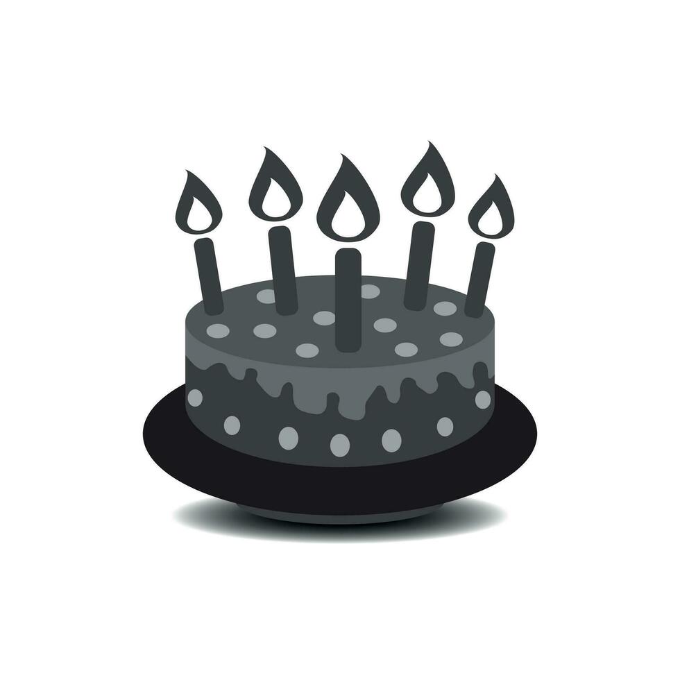 Birthday cake with burning candles pictogram icon. Simple pictogram for celebration, marketing, internet concept on white background. Trendy modern vector symbol for web site design or mobile app