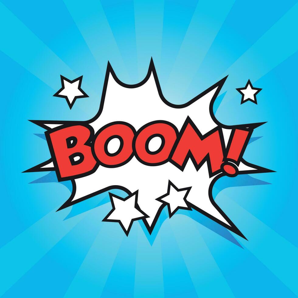 Boom comic sound effects. Sound bubble speech with word and comic cartoon expression sounds vector illustration.