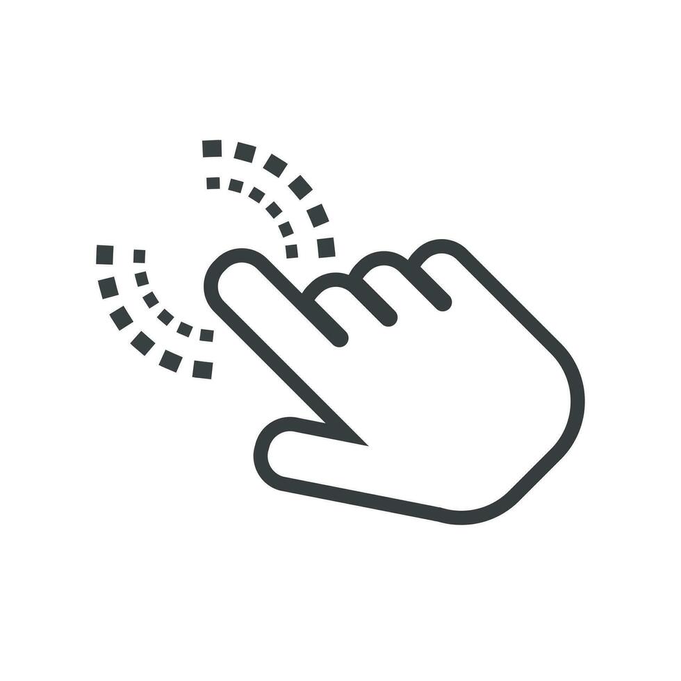 hacer clic mano icono. cursor dedo firmar plano vector. ilustración en blanco antecedentes. vector