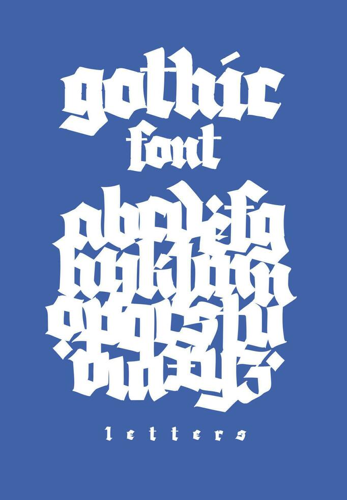 gótico, monitor Inglés alfabeto. medieval latín letras. vector