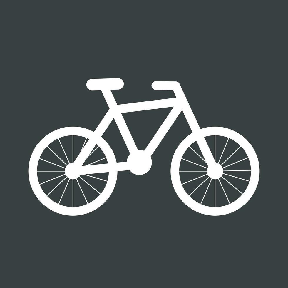 Bike silhouette icon on grey background. Bicycle vector illustration in flat style. Icons for design, website.