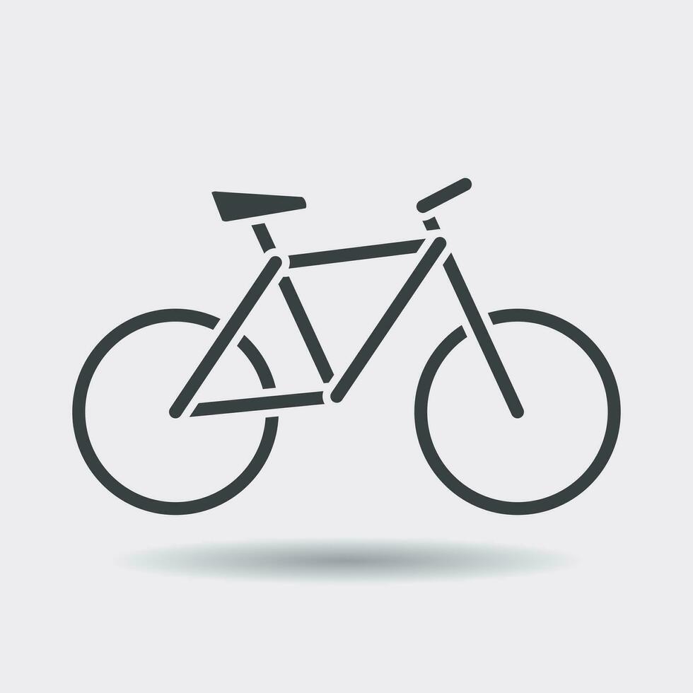 Bike silhouette icon on white background. Bicycle vector illustration in flat style. Icons for design, website.